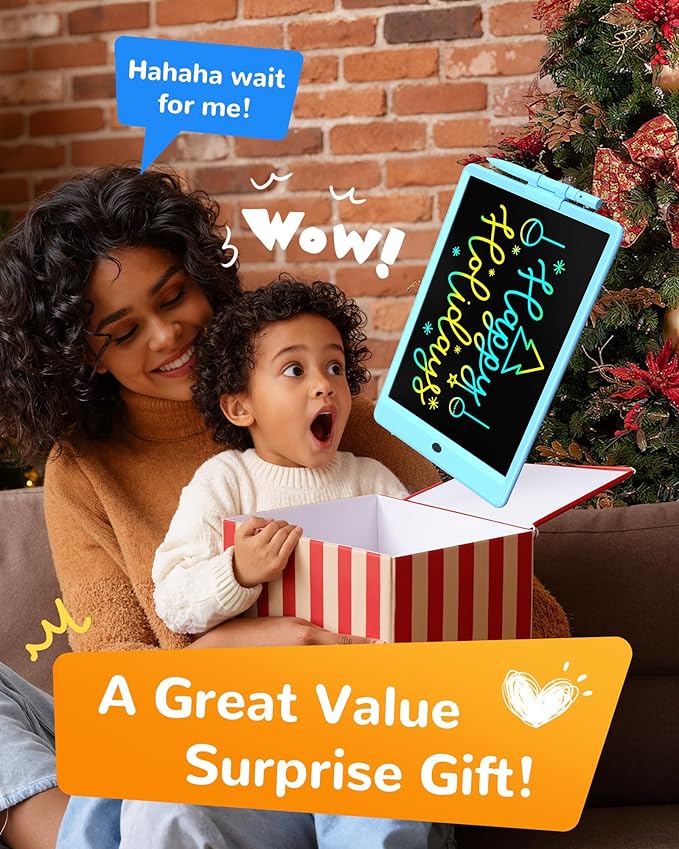 KOKODI LCD Writing Tablet, Gifts for 3 Years Old Boys and Girls，10 Inch Colorful Doodle Board Drawing Tablet, Erasable Reusable Electronic Drawing Pads, Educational and Learning Toys for Kids