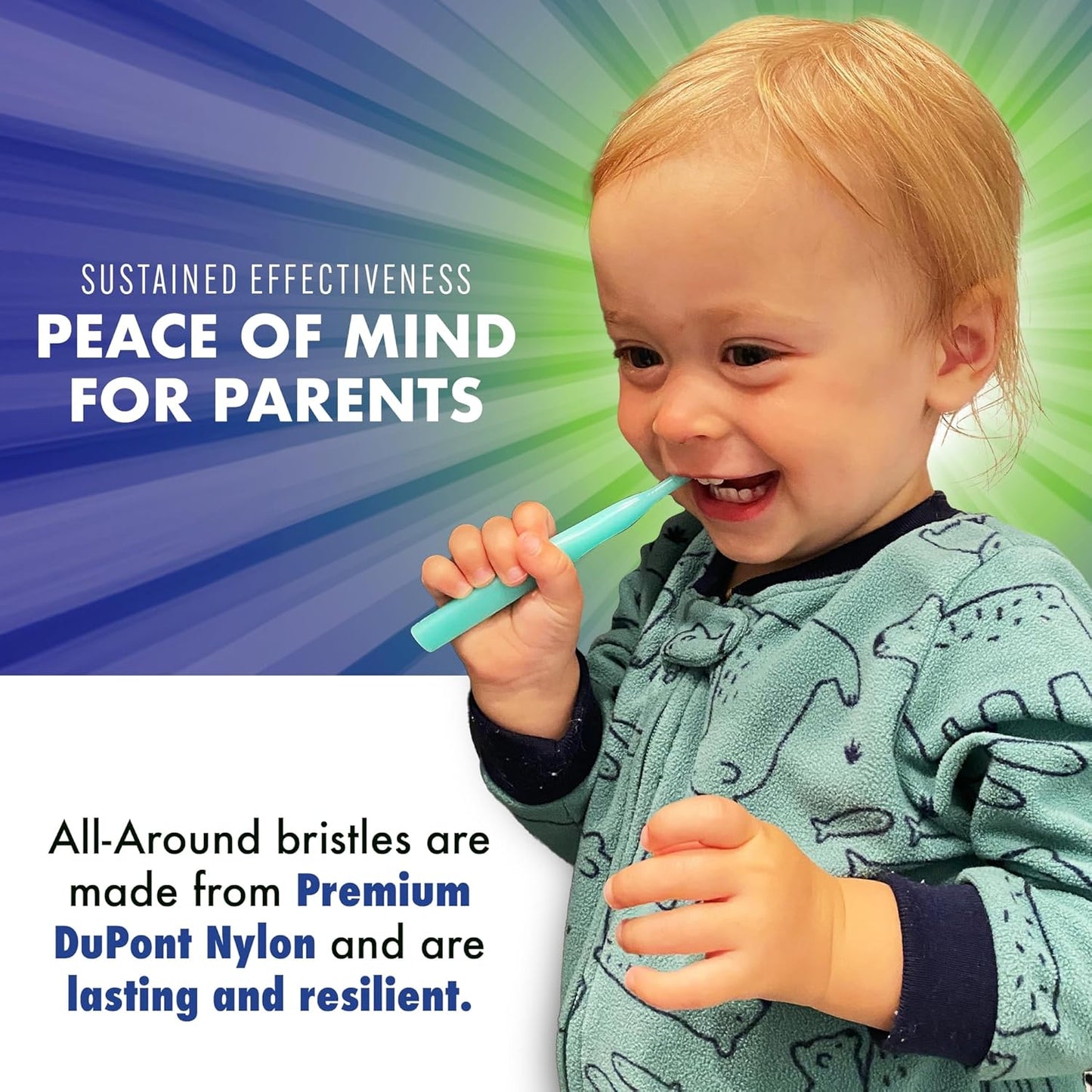 Brilliant Oral Care Baby Toothbrush with Soft Bristles and Round Head, for a Toddler Approved, Easy to Use All-Around Clean Mouth, Ages 0-2 Years, Pink Mint Yellow, 3 Pack