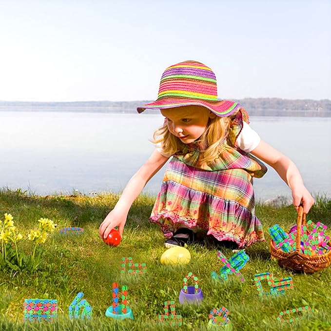 8Pcs 24Links Fidgets Wacky Tracks Fidget Toys for Kids Classroom Students Gifts School Stocking Stuffers Plastic Sensory Autism Snap Fidget Click Snake Toys for Adults Travel Stress Relief 11inch