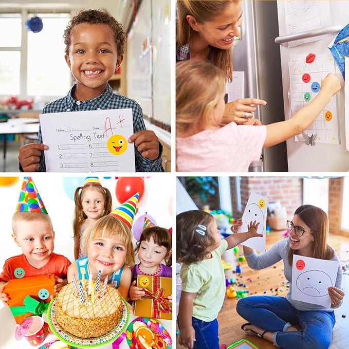 1500 Pcs Smiley Face Stickers Motivational Stickers for Teachers (Multicolor-3 Pack)