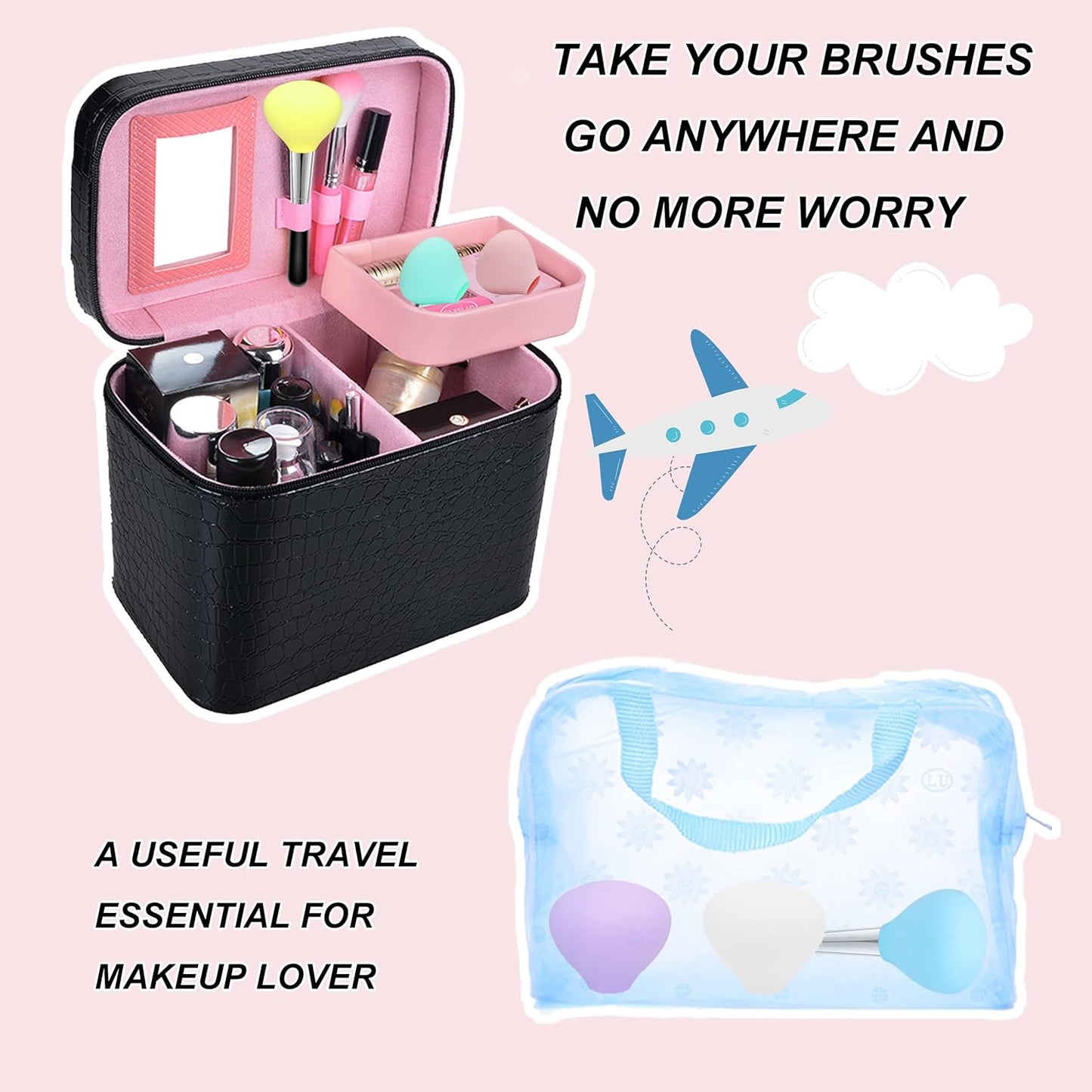 Makeup Brush Covers, Make up Brush Holders for Travel and Home Storage, Reusable Silicone Organizer Case for Brushes, 6 Pack Dustproof Brush Protector Guards Caps Gift for Makeup Lover and Wife