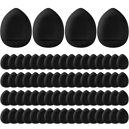 72 Pcs Finger Powder Puff Mini Makeup Sponge Soft Beauty Makeup Blender Puff for Foundation, Face Powder, Under Eye Setting, Concealer, Repair Cream, Cosmetic Tool (Black)