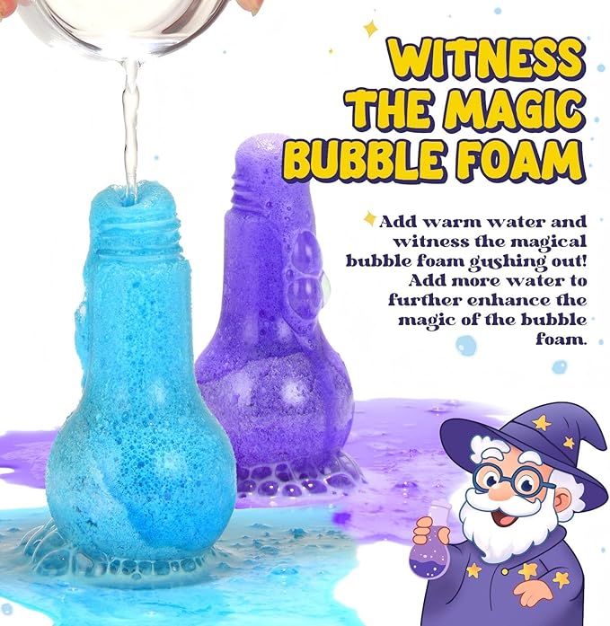 Velanora 6 Pack Bath Potions Kit for Kids Fun Bath Bombs Interactive Bath Toys Nontoxic Scientific Experiment Children's Enlightenment Kids Potion kit for Bathtubs and Pools Applicable to Age 3＋