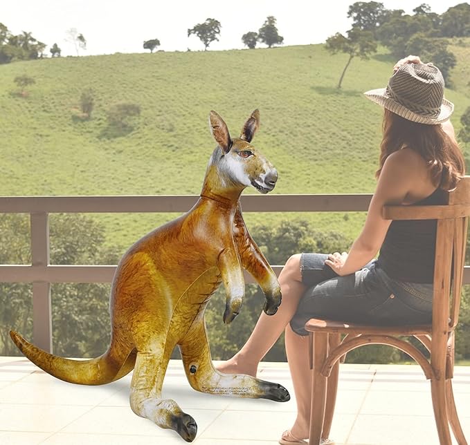 Jet Creations Kangaroo Inflatable 40"L x 30"H – Aussie Joey Blow Up Animal Toy for Kids Ages 3+; Safari & Birthday Party, Holiday, Fall & Halloween Decor, Yard Display, VBS, Photo Prop, 1 PC