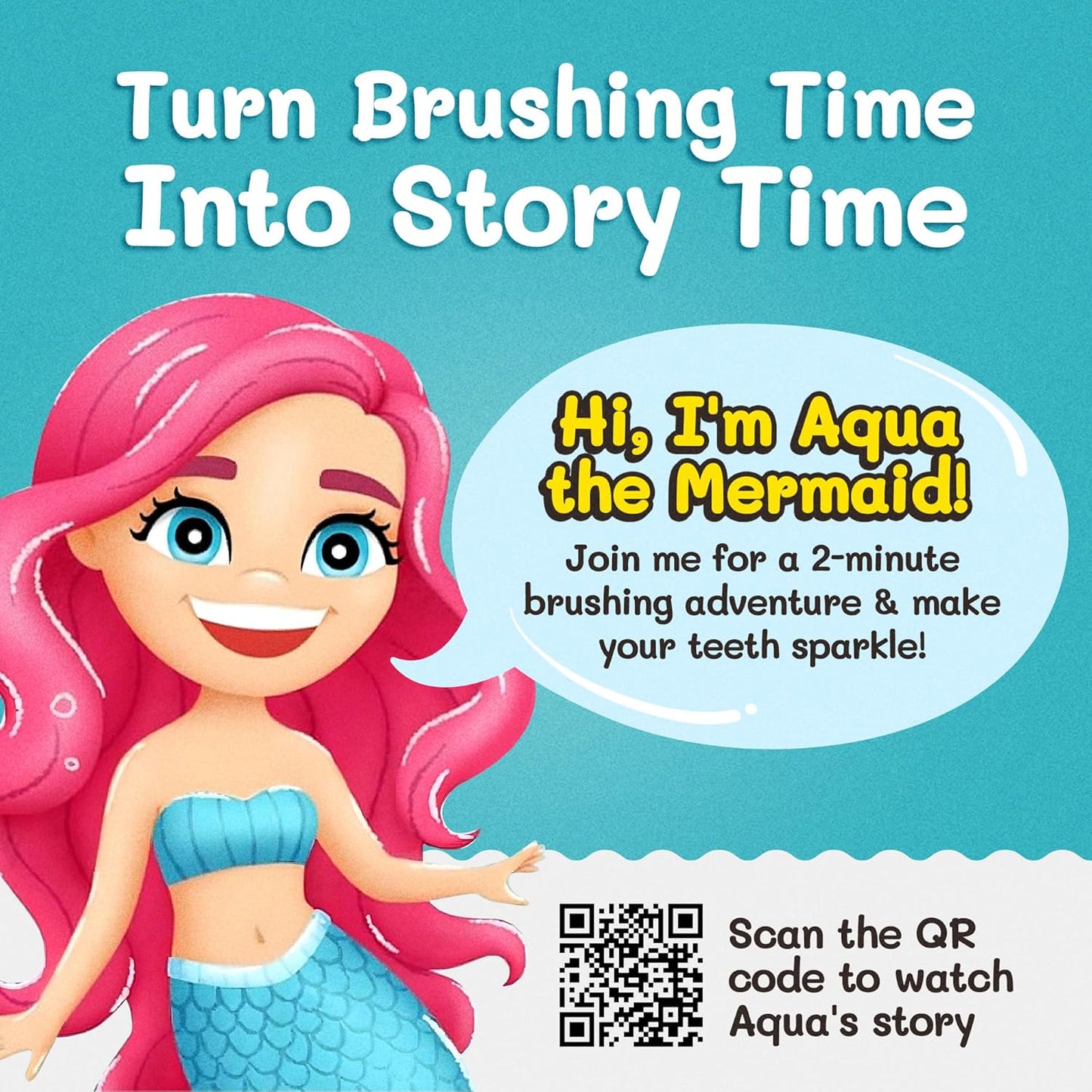 Kids Soft Bristle Mermaid Toothbrush for Ages 2+, Gentle and Cute Toothbrush for Children with Replaceable Brush Head, Ergonomic Handle Kids Brush for Teeth Care Ideal for Toddlers, Mermaid Design