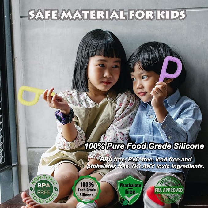 Teething Sticks for Babies, Silicone Chew Toys for Kids Autistic Children 4 Pack, Oral Motor Stimulation Autism Sensory Products Toddler Sensory Toys for Teething Baby Kids Adults with Anxiety ADHD