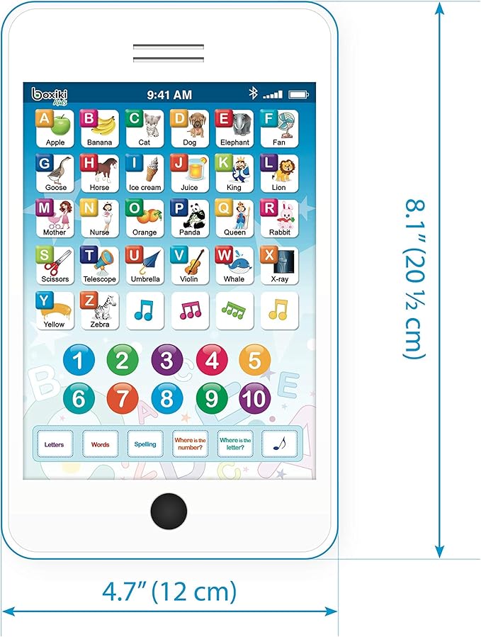 6-in-1 Kids Phone Toy: Educational Toys for Toddlers 1-3, Learning Tablet for 4 Year Old Boys & Girls, Kids Laptop, Tablet for Toddlers - Ideal Educational for 4+ Years (White/Blue)