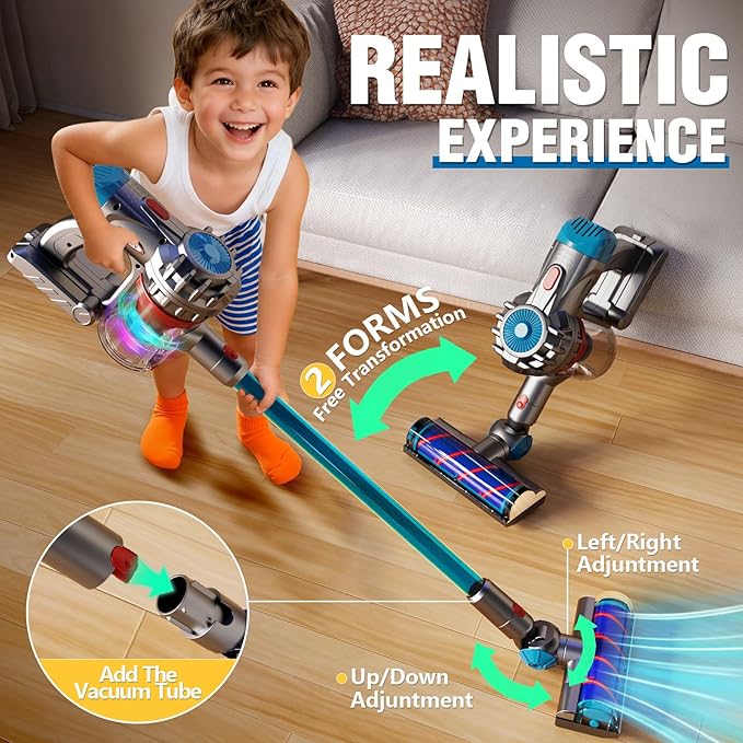 Kids Vacuum That Really Works, Toy Play Vacuum for Toddlers 3, Baby Vaccumm Cordless Cleaning Set Housekeeping Keeping Cleaner Girl Boys
