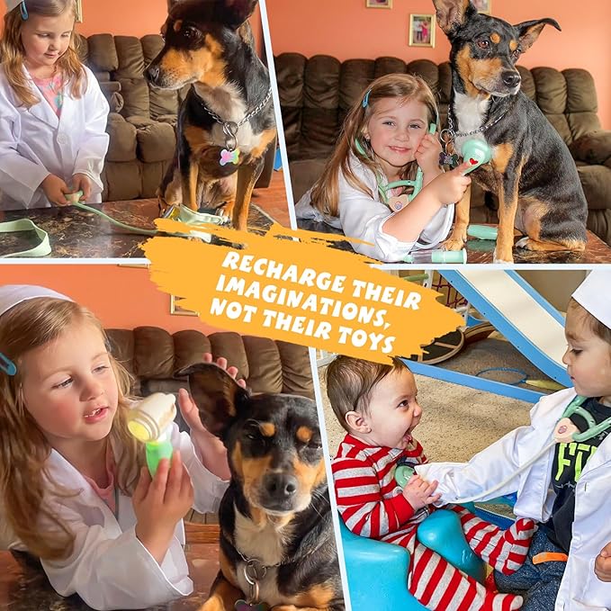 Liberry Doctor Kit for Toddlers 3-5 Years Old, 18-Piece Doctor Bag Pretend Play Toys, Durable Medical Kit with Toy Stethoscope, Green for Kids