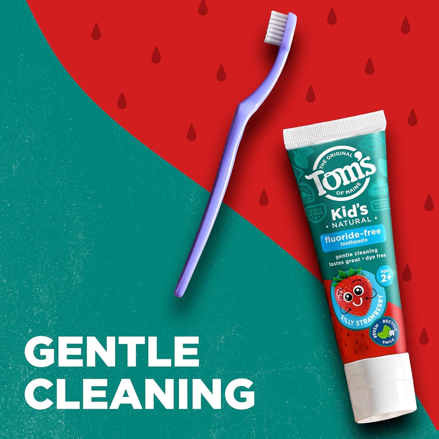 Tom's of Maine Natural Kid's Fluoride Free Toothpaste, Ages 2+, Silly Strawberry, 5.1 oz. 3-Pack (back in original formula)