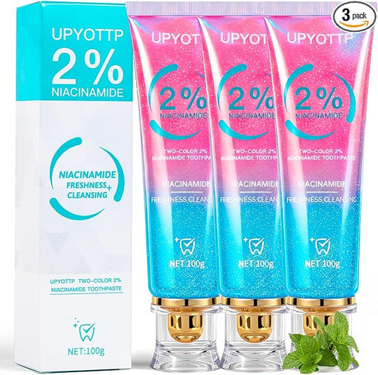 Niacinamide Whitening Toothpaste, Niacinamide Intensive Whitening Toothpaste, Fresh Breath, Improves Gum Health,Fluoride-Free, Suitable for Sensitive Teeth(3pcs)
