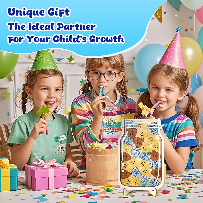 Yoink Reward Jar for Kids, Potty Training Reward Jar with 27 Fun Tokens, Potty Rewards for Toddlers Boys and Girls, Home and Classroom Good Behavior Management Tool