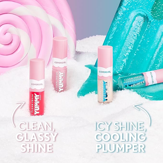 COVERGIRL Clean Fresh Yummy Gloss Plumper Bite-Sized Minis Kit - Minter is Coming & Freeze the Day - 0.16 fl oz each