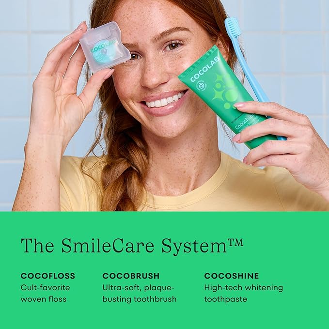 Cocofloss Cocoshine Whitening Toothpaste, Remineralize & Repair Sensitive Teeth, Fluoride-Free with n-HA, Kid-Friendly, Pina Colada, 4 oz