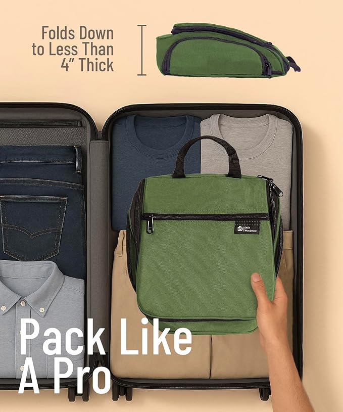 DD D&D Wanderlust D&D Hanging Travel Toiletry Bag for Men and Women – Cosmetics, Makeup and Toiletries Organizer Kit with 10 Compartments