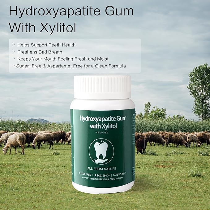 Remineralizing Chewing Gum 80g – Hydroxyapatite Gum for Enamel & Oral Health Support – Sugar-Free, Fresh Mint Flavor
