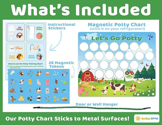 Reusable Magnetic Animals Potty Chart, Potty Training for Boys, Potty Training Chart for Toddler Girls, Potty Training Rewards Boys, Sticker Chart Kids, Potty Training Sticker Chart for Toddlers