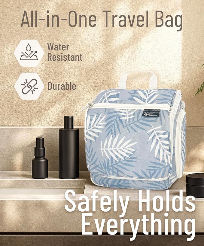 DD D&D Wanderlust D&D Hanging Travel Toiletry Bag for Men and Women – Cosmetics, Makeup and Toiletries Organizer Kit with 10 Compartments