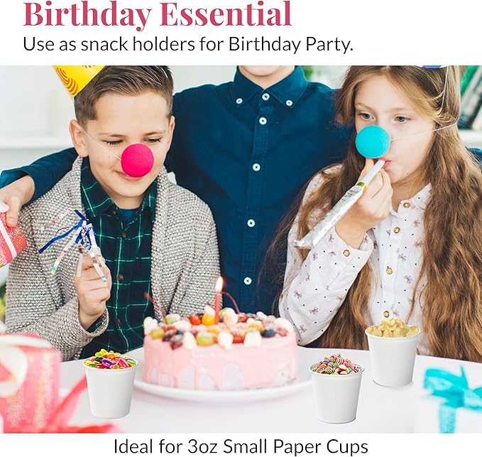 Prestee 1000 Pack 3oz Small Paper Cups - Mini Bathroom & Mouthwash Cups, Hot Coffee Cups for Espresso, Holiday & Christmas Party Supplies