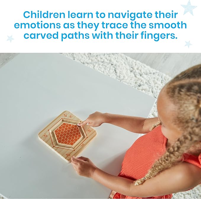 hand2mind Wooden Mindful Maze Set, Tactile Sensory Toys for Toddlers, Calm Down Corner Supplies, Mindfulness for Kids, Occupational Therapy Toys, Quiet Fidgets for Classroom, for Kids