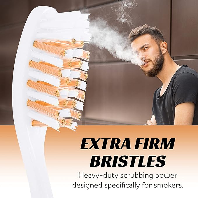 Extra Firm Toothbrush, Hard Bristle Toothbrush Set for Adults or Smokers Travel Kit, Multicolor Denture Brush, Large Head, Manual Travel Toothbrush Hard Bristles