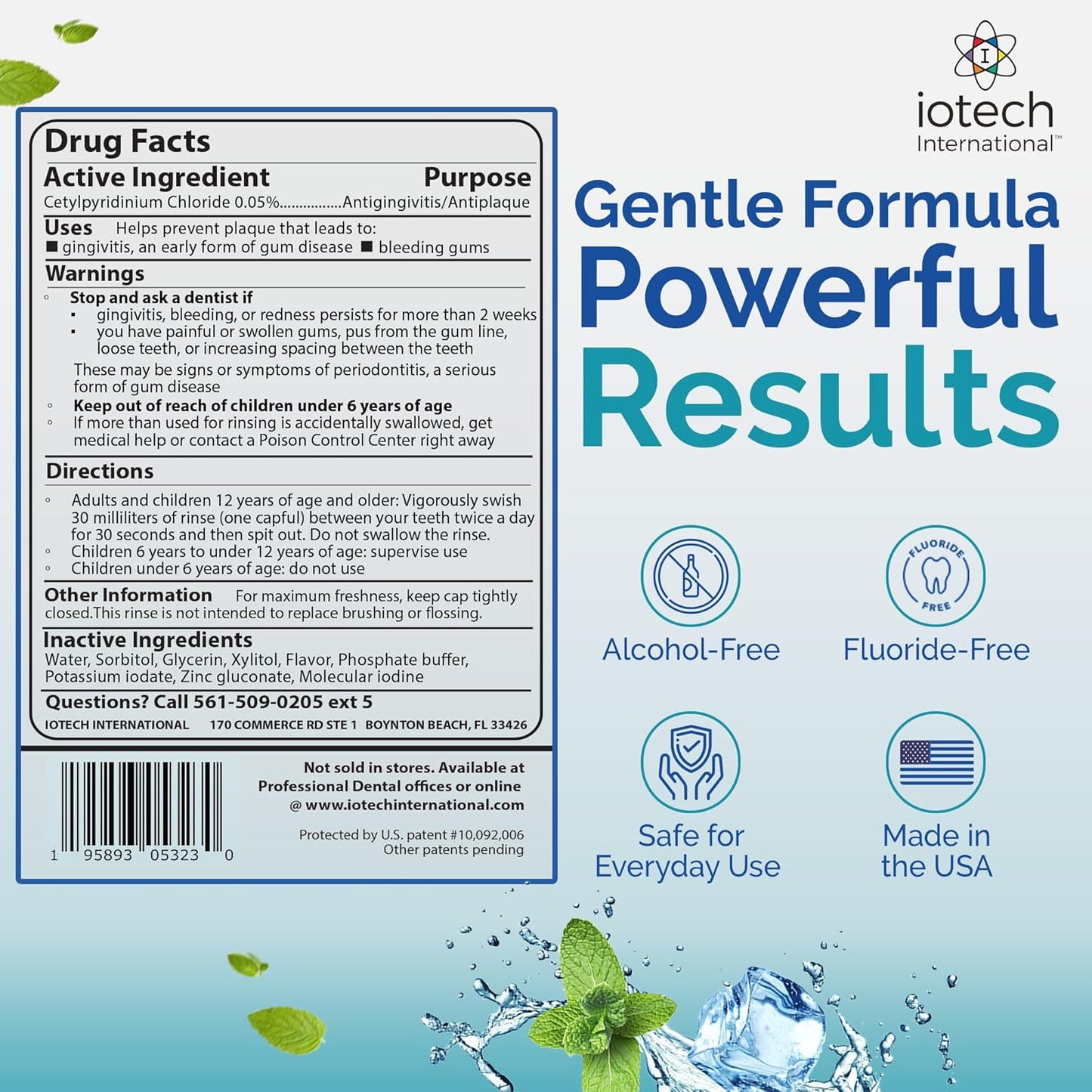 ioRinse Ultra: The Most Dentist-Recommended Periodontal Rinse & Gum Mouthwash of its Kind. Fights Gingivitis, Bleeding Gums, Dental Plaque & Bad Breath. With Molecular Iodine & Xylitol. No Alcohol. 1L