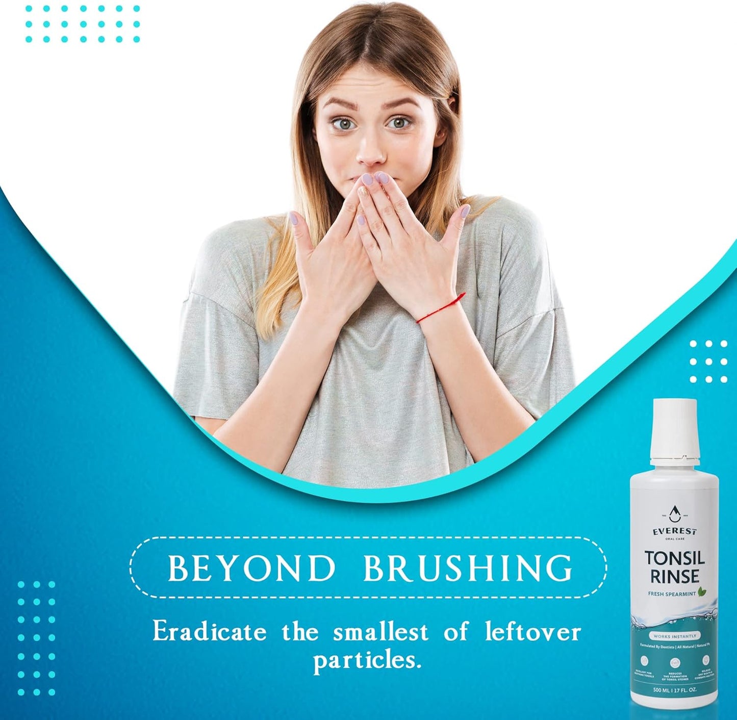 Everest Mouth Wash & Tonsil Stone Remover – Natural Mouthwash or Oral Rinse Liquid to Help Soothe Tonsils, Fight Bad Breath, & Relieve Dry Mouth – Paraben & Alcohol Free Mouthwash