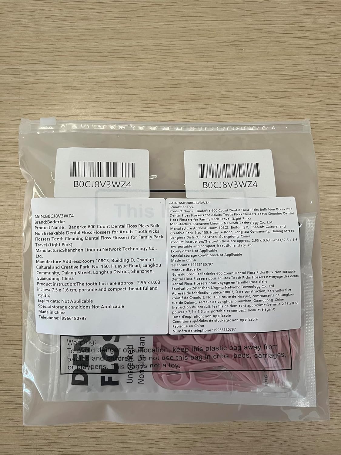 Baderke 600 Count Floss Picks Bulk Dental Flossers Picks for Adults Non Breakable Tooth Picks Flossers Teeth Cleaning Dental for Family Pack Travel(Light Pink)