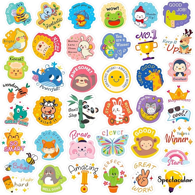 Reward Stickers for Kids,900PCS Motivational Stickers for Teachers Stickers Packs,Cute Animal Reward Stickers for Students Award School Incentive Stickers Teacher Supplies for Classroom