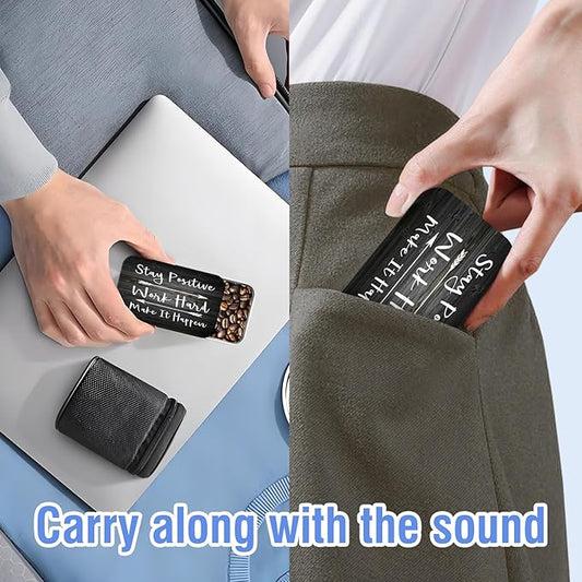 Portable Dental Floss Case, Refillable Cute Travel Floss Dispenser for Men & Women, Pocket Travel Floss Picks Case for Purse, Backpack, Bag Black Stay Positiver