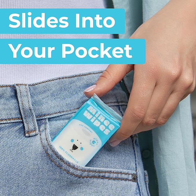 Impossibly Compact Travel Flushable Wipes - 99.5% Water and Aloe - Safe for Sensitive Skin, Hypoallergenic & Unscented - Travel Essentials for Adults, Kids & Baby Care - 48 Pack Total 288 Wipes