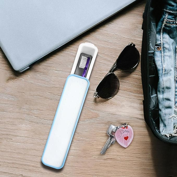 madesmart Travel Toothbrush Case, Drying Stone Technology, Top for Travel, Eco-Friendly Organizer for Bathroom, Quick-Dry, Durable & Easy to Clean, Carbon