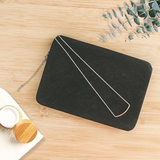 Beau Brummell Solid Black Marble Decorative Jewelry & Accessory Tray for Bathroom, Kitchen, Vanity, Dresser, Nightstand or Desk | Hand Crafted from 100% Real Solid Black Marble | 6.5"x4.5"x 0.5"