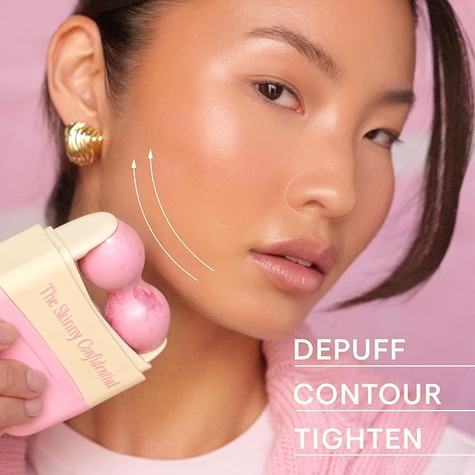 The Skinny Confidential Mint Ice Roller for Face - Compact Facial Skin Care Tools for Sculpting & Contouring - Cold Therapy Facial Rollers May Reduce Puffiness & Redness - Beauty Gifts for Women & Men