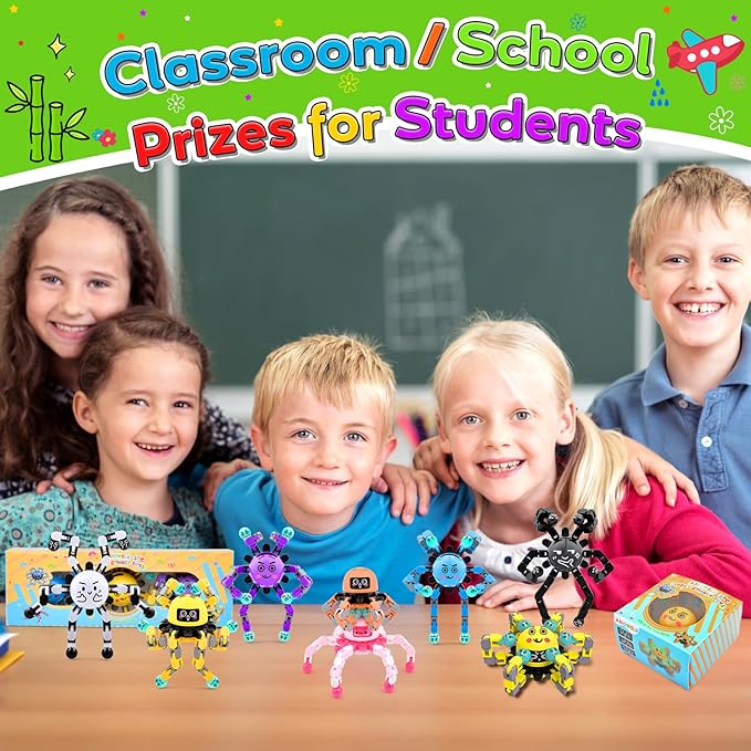 9 PCS Christmas Stocking Stuffers Fidget Spinner Toys for Kids & Adults,Party Favors Supplies Goodie Bags Birthday Gifts,Classroom Small Prizes Bulk Boys Girls Travel Sensory Toy for 3-5-8-12