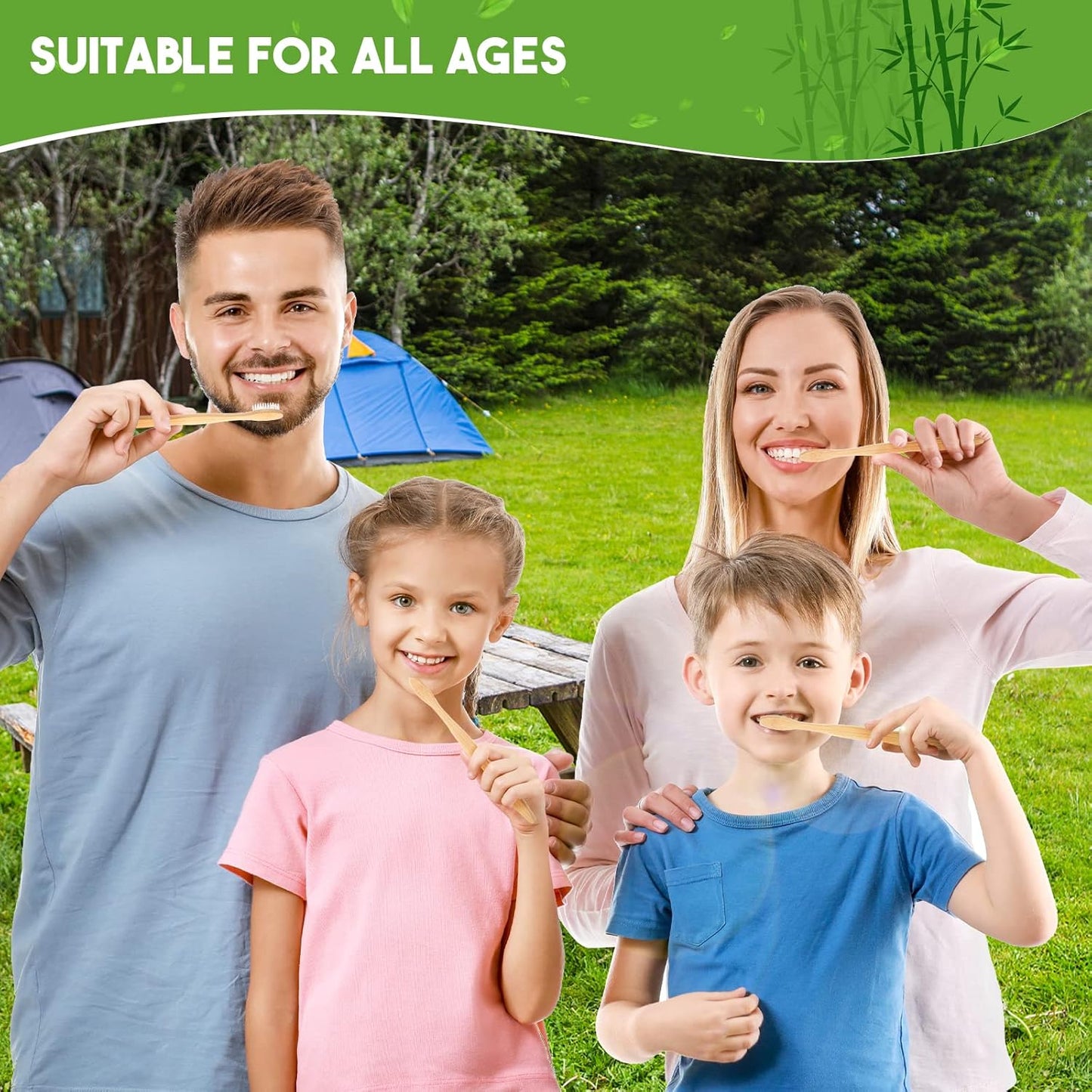 Bamboo Prepasted Toothbrush - Individually Wrapped Pre-Pasted Toothbrush with Bamboo Handles, Medium Soft Bristles Biodegradable Natural Eco-Friendly Sustainable Disposable Toothbrushes (72pcs)