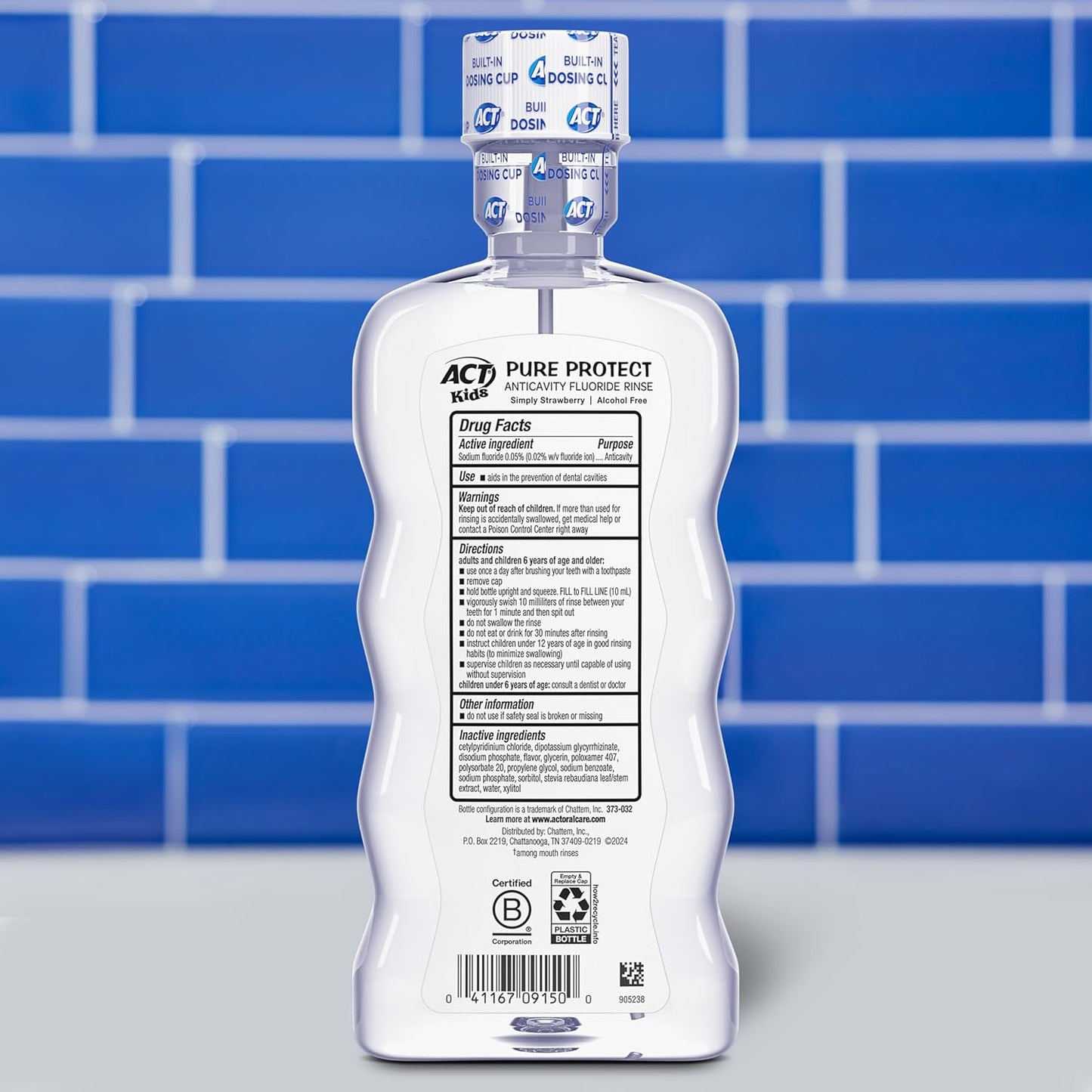 ACT Kids Anticavity Fluoride Mouthwash, Sugar & Alcohol Free Mouth Rinse Strengthens Teeth, Simply Strawberry, 16.9 fl. oz.(Pack of 3)