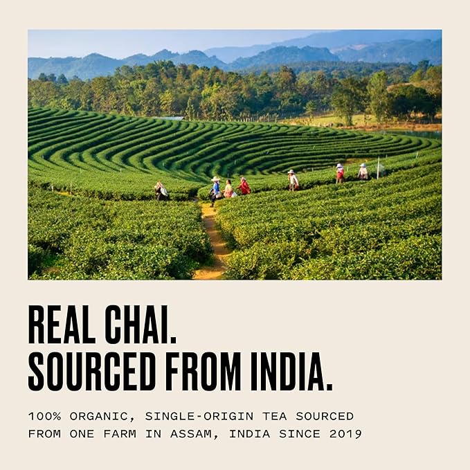 Kolkata Chai - Decaf Chai Tea Bag, 45 Count, Premium Assam Black Tea and Spices, Compostable Tea Bags, Vegan, All Natural