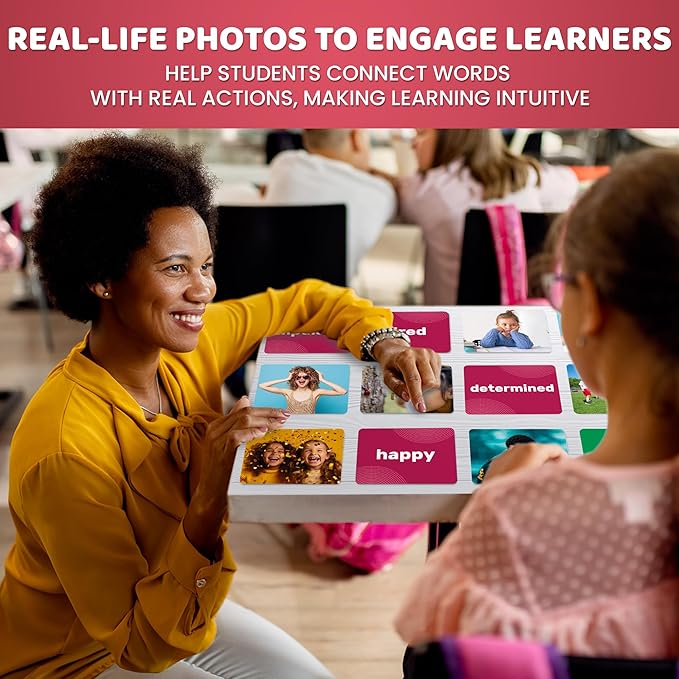 QUOKKA 104 Flash Cards for Kids and Adults - Real-Life Large Preschool Flash Cards for Speech Therapy, ABA Therapy, ESL Teaching, Early Childhood Education, Emotions Vocabulary Building Cards