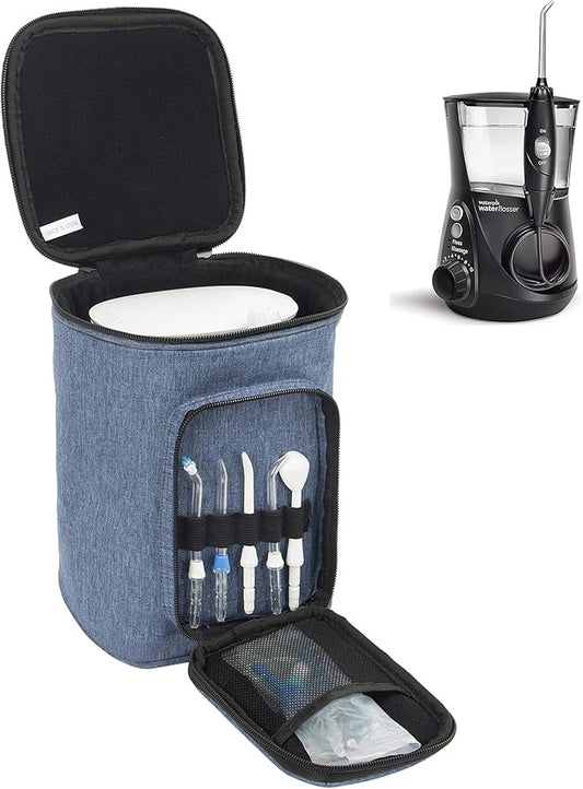 PACMAXI Carrying Bag for Waterpik Water Flosser, Portable Storage Bag for Water Flosser and Accessories Suitable for Travelling, Trips, Camping (Dark Blue)