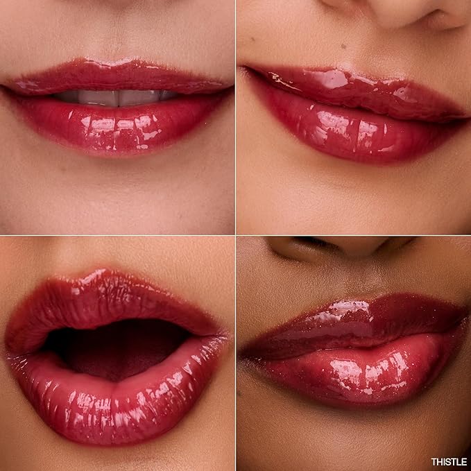 Ogee Midnight's Kiss - Rose Quartz Face Stick & Thistle Lip Gloss Duo - Limited Edition Holiday Makeup Gift Set - Certified Organic & Skincare-Infused