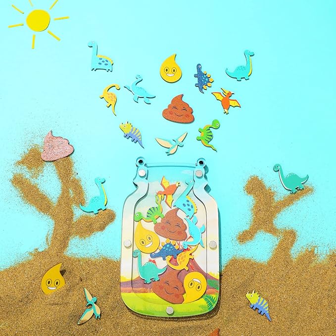 Qunclay Reward Jar for Kids Pot Training Reward Jar Classroom Incentive Good Behavior Responsibility Chart for Christmas Boys Girls Gift(Dinosaur Style)