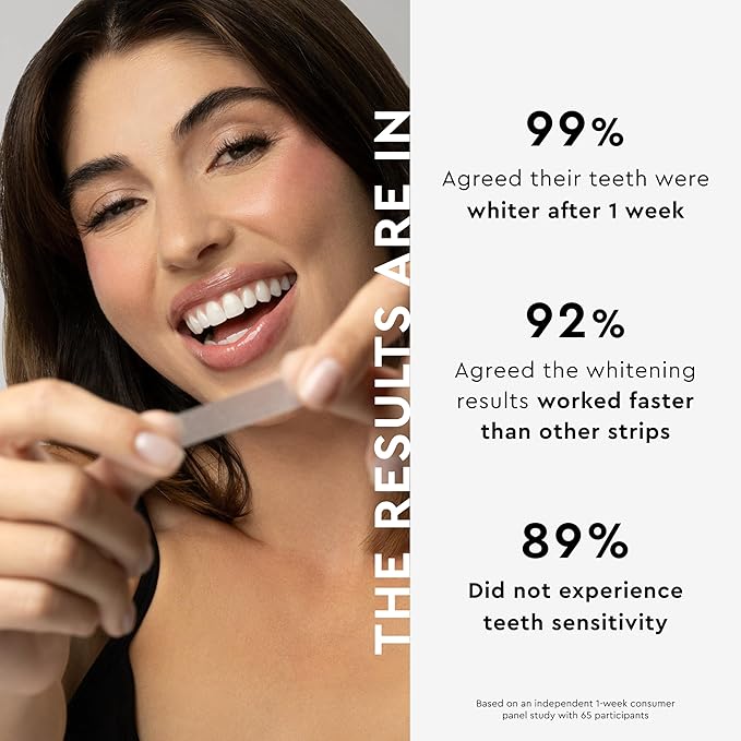 MOON Dissolving Teeth Whitening Strips, 28 Platinum Express No Rinse White Strips, Winter Mint, Hydrogen Peroxide & Essential Oils, Whiten Sensitive Teeth up to 8 Shades in 1 Week, Travel Essentials