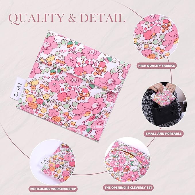 DGAZ Sanitary Napkin Storage Bag, Period Bag for Teen Aged Girls, Portable Period Bag for Panty Liners/Menstrual Cup/Small Tampons，Mini Makeup Bag for Purse(Betsy(Pink))