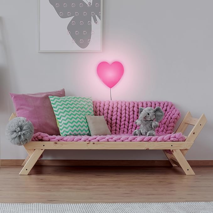 Heart Puff Neon Wall Light, Warm White LED Heart Sign, Wall Decor for Kids Room, Bar, or Restaurant, Party Decoration, Holiday or Birthday Gift