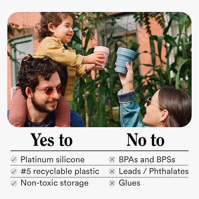 STOJO Collapsible Travel Cup - Reusable To-Go Pocket Size Silicone Bottle for Hot and Cold Drinks - Perfect for Camping - Microwave & Dishwasher Safe (Translucent Lilac, 16 Ounce (Pack of 1))