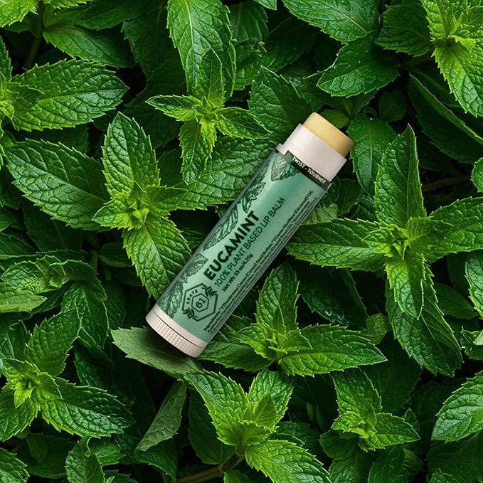 Crate 61 Lip Balm Eucamint – Plastic-Free Plant Pod® Tube – Made with USDA Organic Ingredients – Cooling Peppermint & Eucalyptus – Natural Lip Care for Dry, Chapped Lips – Safe for Men, Women & Kids