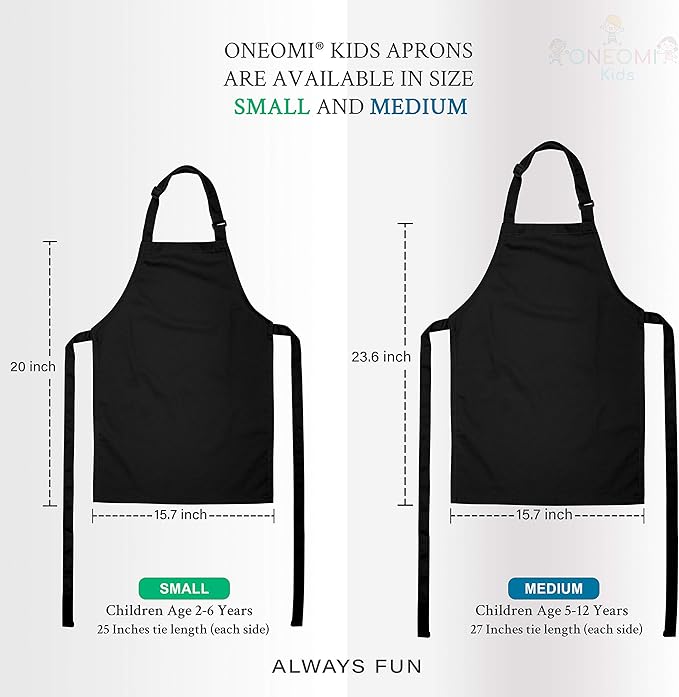 Kids Apron, Medium, 100% Cotton With An Adjustable Strap to fit All Ages