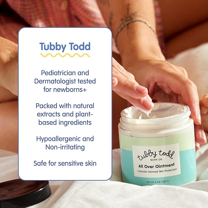 TUBBY TODD's Baby Body Wash & All Over Ointment Eczema Set - Gentle, Hypoallergenic Skincare for Newborns & Toddlers - 25oz, Lavender Rosemary