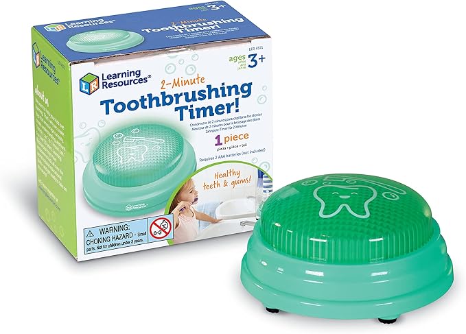Learning Resources 2-Minute Toothbrushing Timer - 1 Piece, Age 3+, Kids Dental Health, Toddler Toothbrush for Boys and Girls